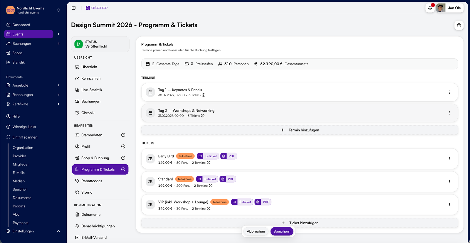 Events & Ticketarten