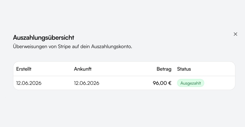 Auszahlungen & Übersicht
