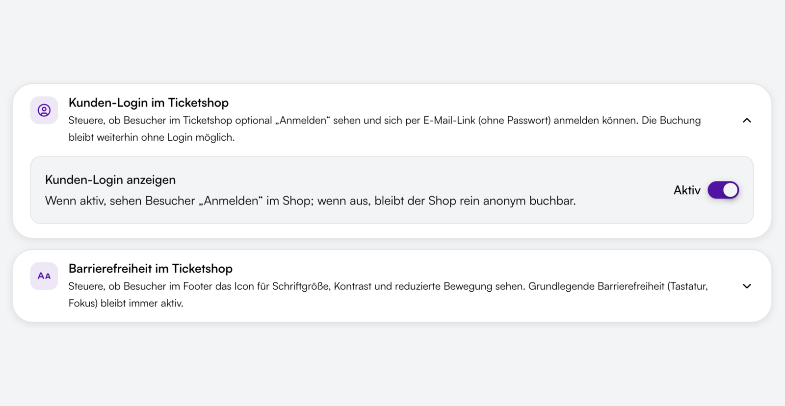 Optionaler Kunden-Login